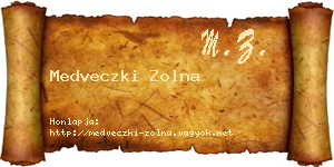 Medveczki Zolna névjegykártya